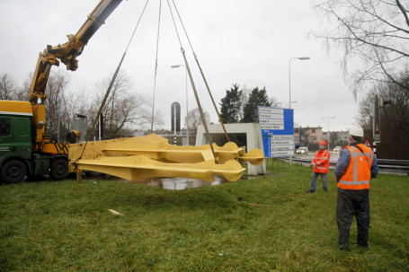 Kunstwerk schapenkoppen verplaatst3